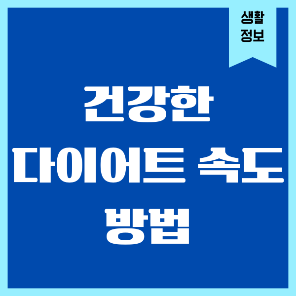 건강한 다이어트 속도, 빠른 체중 감량 비법