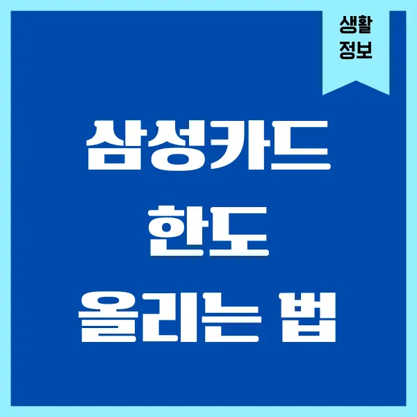 삼성카드 한도 상향을 위한 완벽한 방법