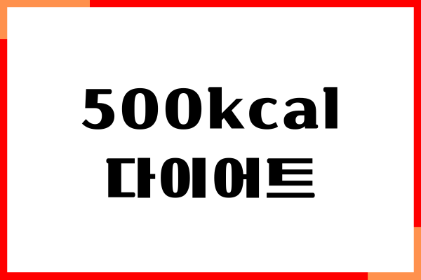 하루 500칼로리 다이어트 후기 궁금하세요