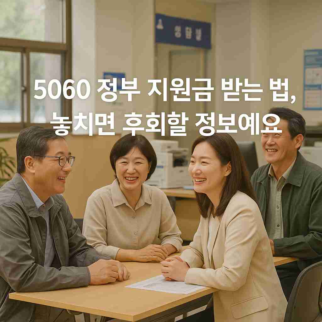 5060 정부 지원금 받는 법, 놓치면 후회할 정보예요
