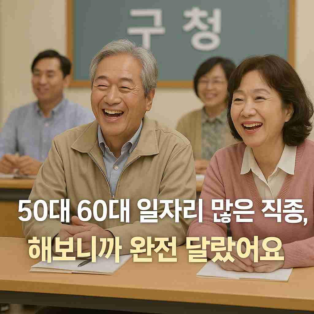 50대 60대 일자리 많은 직종, 해보니까 완전 달랐어요