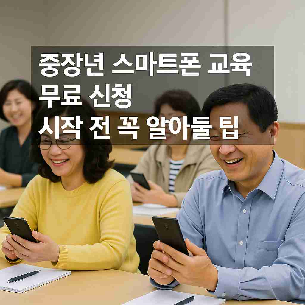 중장년 스마트폰 교육 무료 신청 시작 전 꼭 알아둘 팁