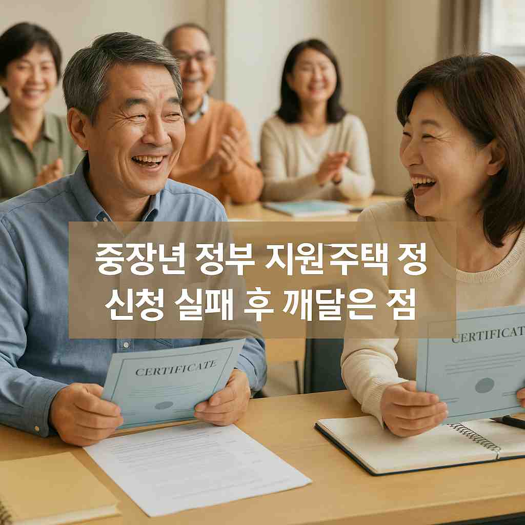 중장년 정부 지원 주택 정보 신청 실패 후 깨달은 점