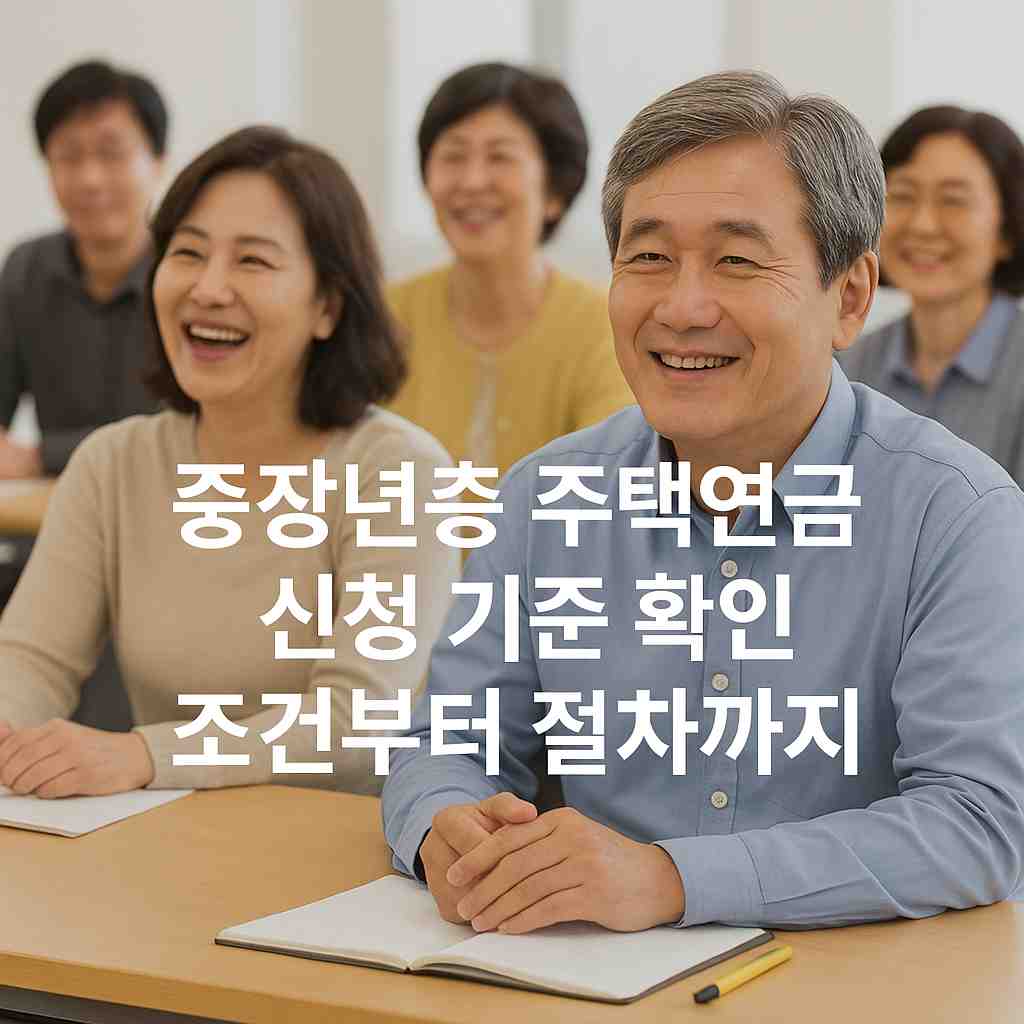 중장년층 주택연금 신청 기준 확인 조건부터 절차까지