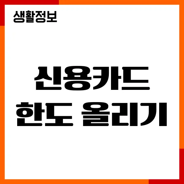 신용카드 한도 올리기, 한도상향, 한도관리, 신용점수 영향