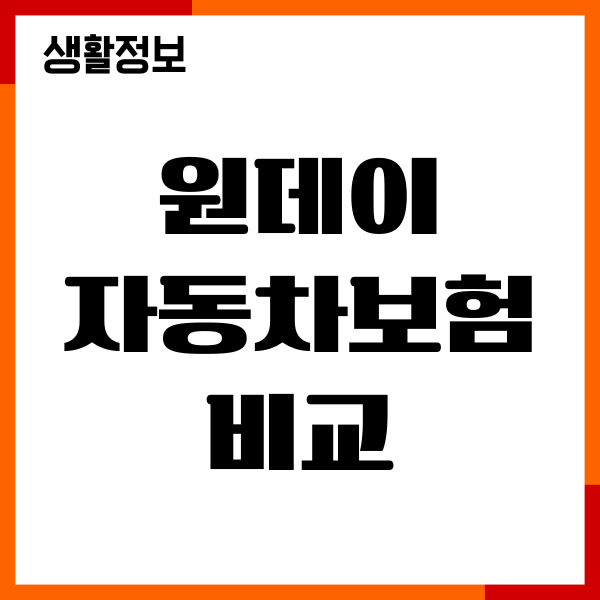 원데이 자동차보험 비교, 보장내용, 가입, 나이, 당일 운전가능