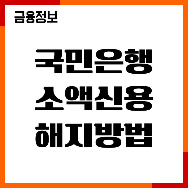 국민은행 소액신용 해지방법, 이용 시 주의사항, 카드 해지