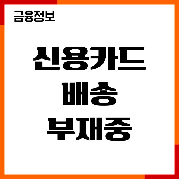 신용카드 배송 부재중 대처방법, 절차, 재발급 후기