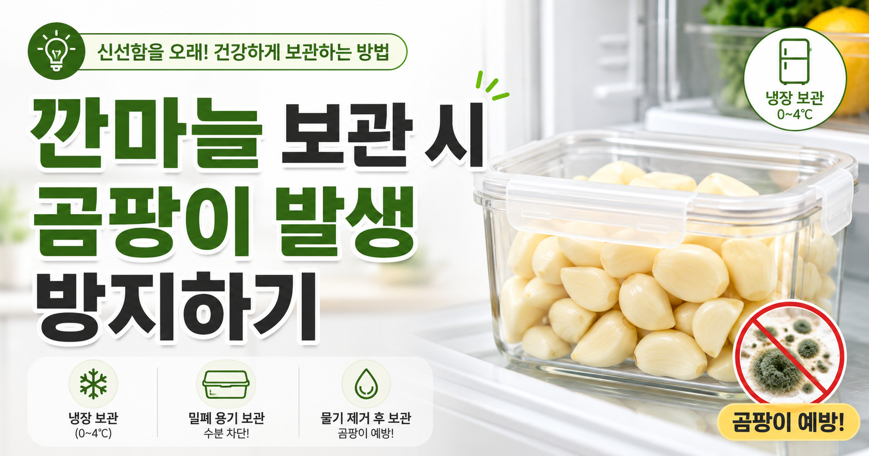 깐마늘 보관 시 곰팡이 발생 방지하는 현실적인 방법