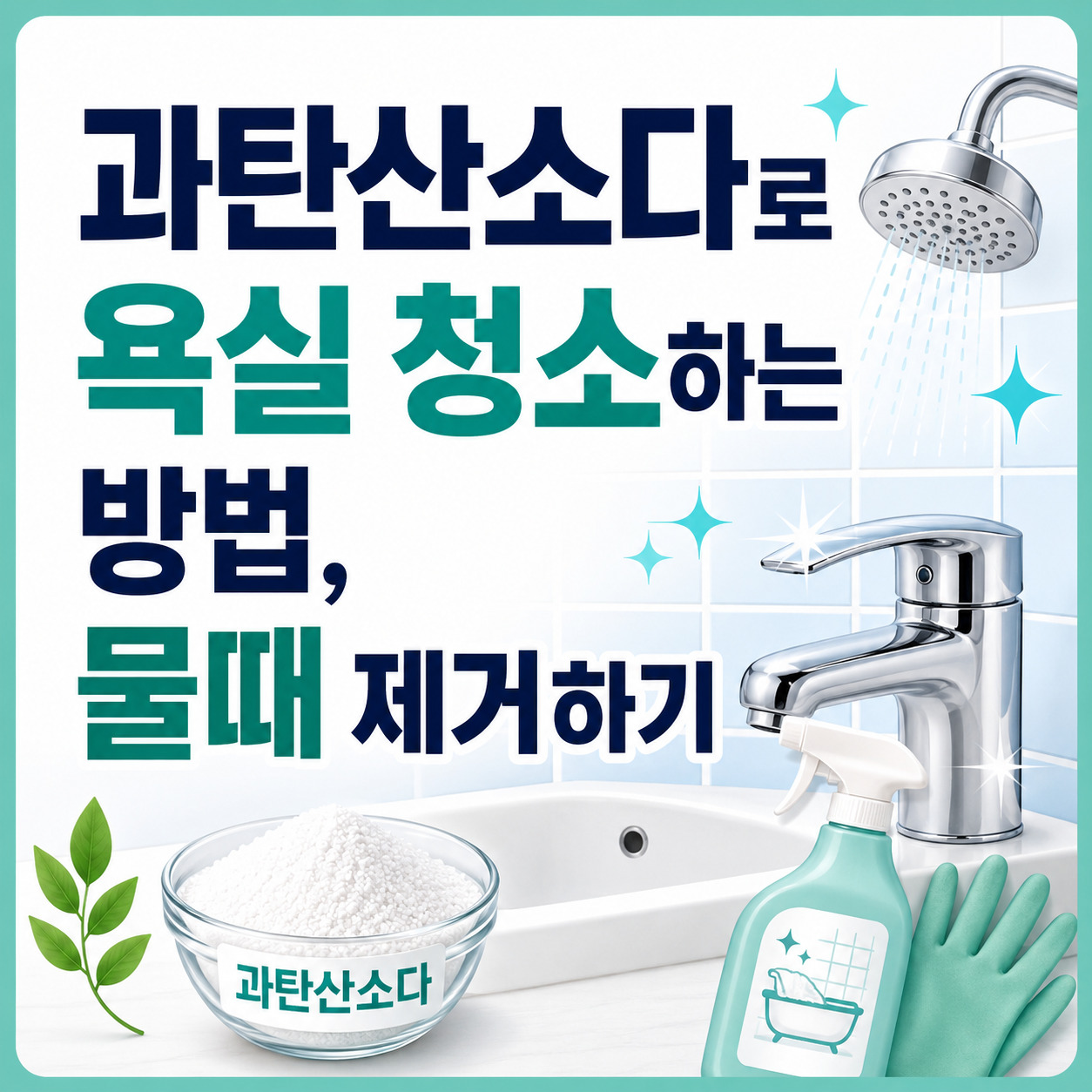 과탄산소다로 욕실 청소하는 방법, 물때 제거하기